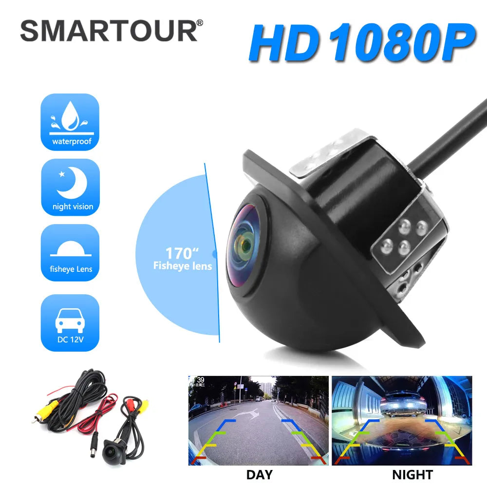 SMARTOUR Car Rear View Camera Night Vision Waterproof 170 Degree HD Video Fish Eye Lens