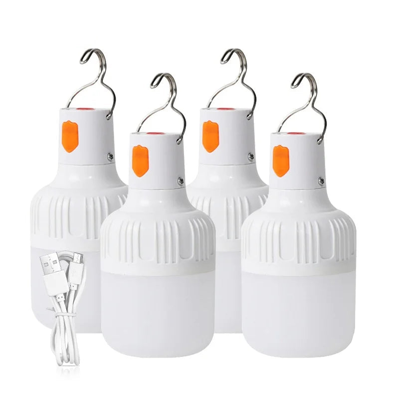 2pcs Rechargeable LED Emergency Portable Lights for Camping