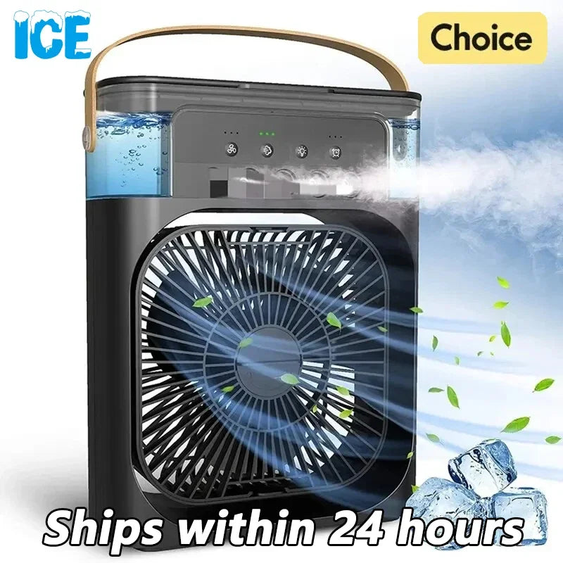 Portable Humidifier Fan 3 In 1 USB Air Conditioner LED Light