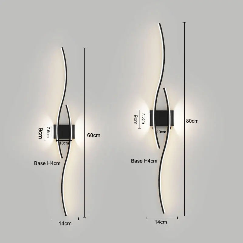 Indoor LED Wall Lights Modern Wall Sconces for Bedroom and Corridor Black Gold White Finish Stylish Indoor Lighting
