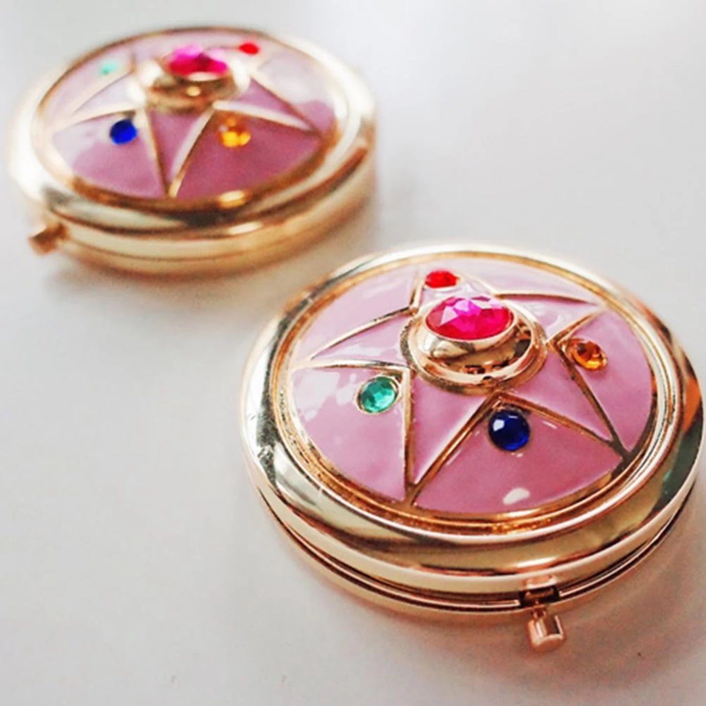 Anime Star Crystal Makeup Mirror Foldable Cosplay Prop Portable Cosmetic Accessory