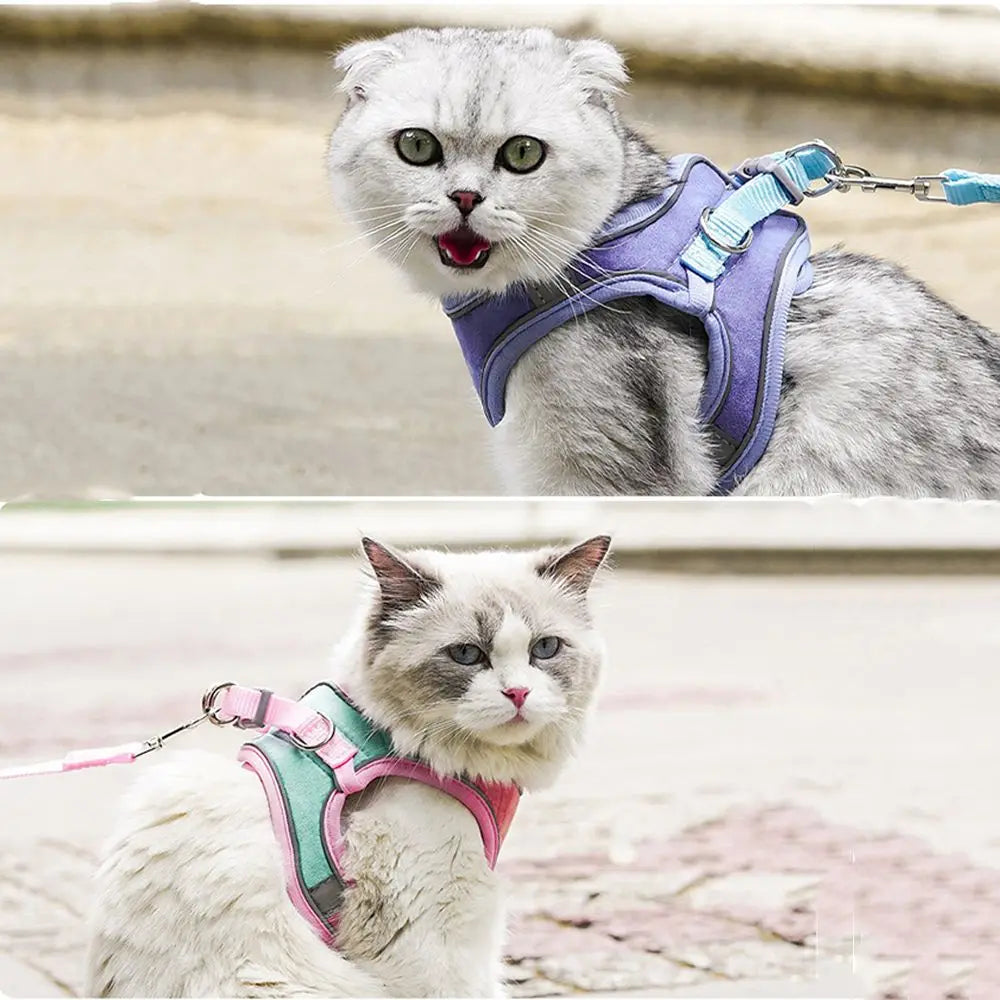 Anti-leak For Cat Puppy,Rabbit Soft Vest Harness Dog Leash Adjustable Cat Collar Cat Accessories Cat Harness Pets Vest