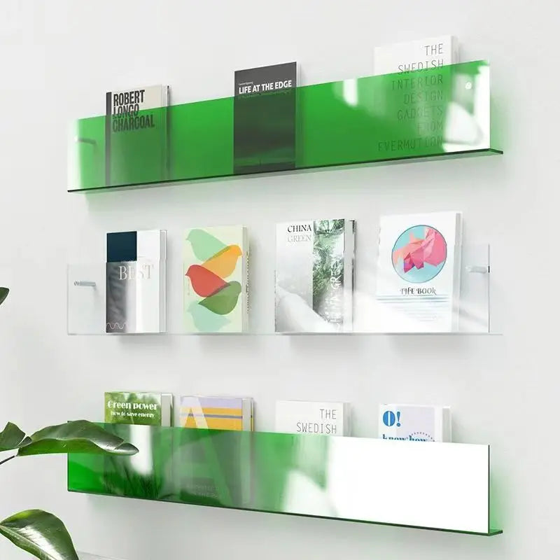 Acrylic Floating Bookshelf Wall Shelf in 10 Stylish Colors