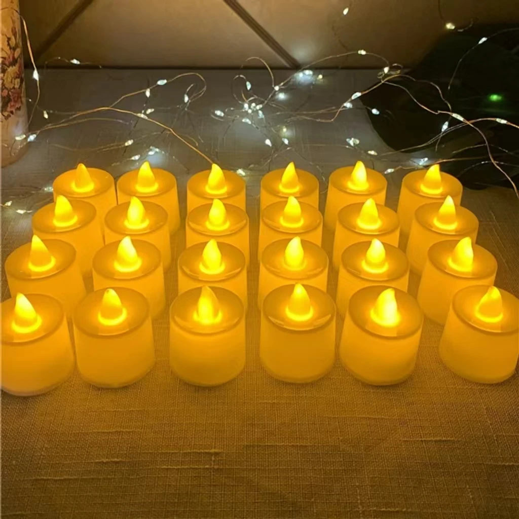 Flameless LED Heart-Shaped Tealight Candles for Home Wedding and Christmas Decoration Battery-Powered Safe Glow