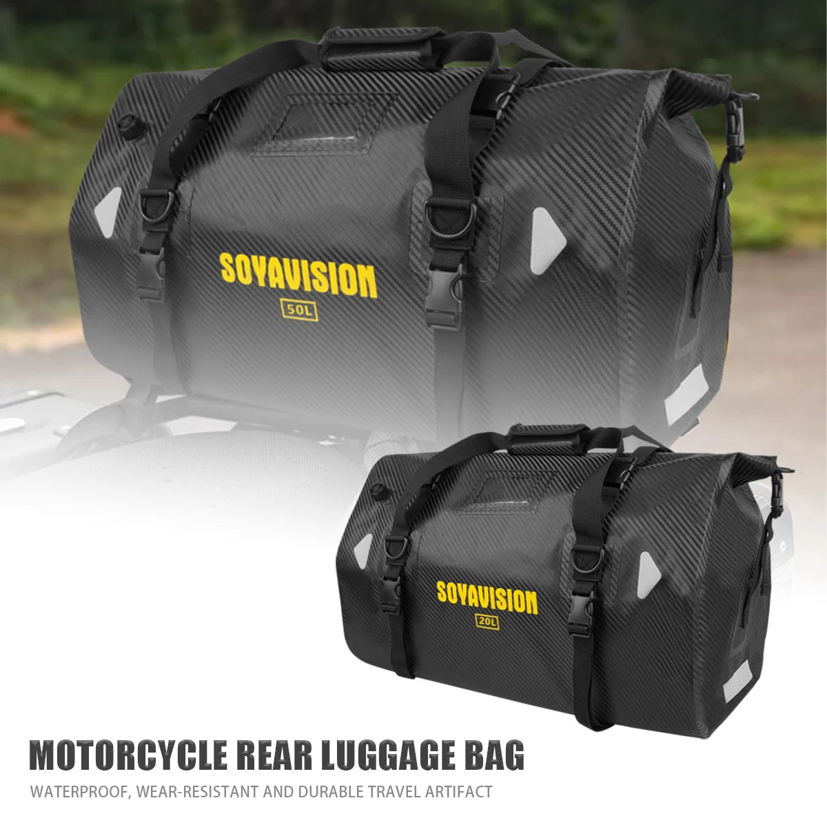 Waterproof Reflective Motorcycle Dry Bag – Tail Duffle Luggage for Camping, Hiking, Boating & Travel