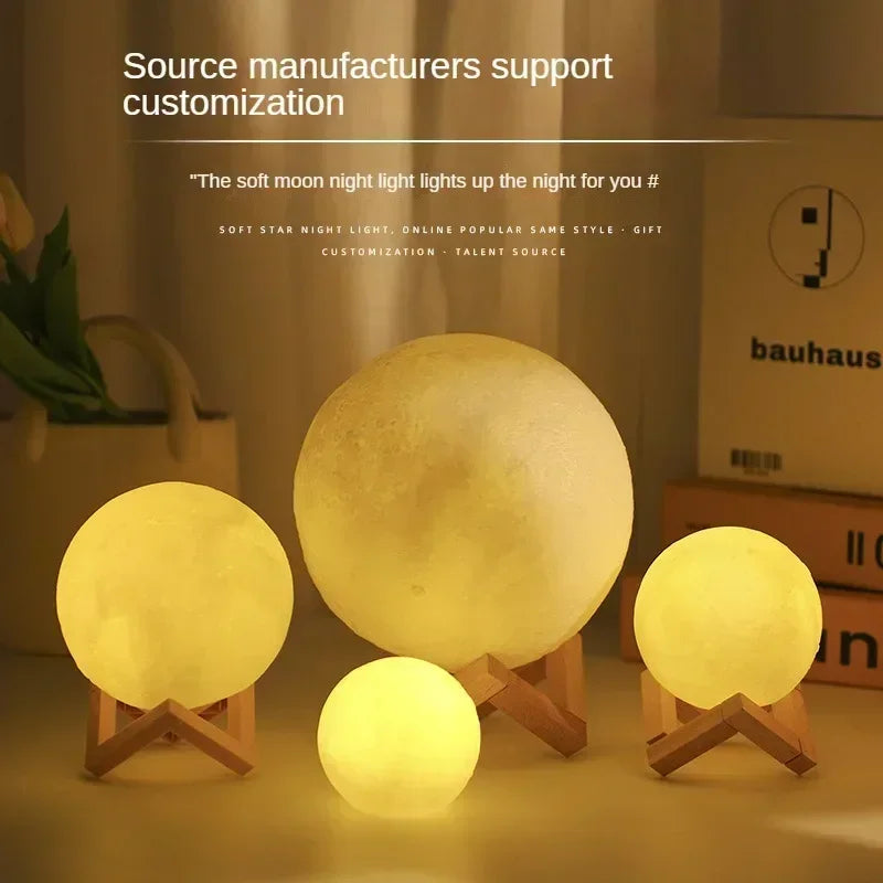 Stunning 3D Moon Lamp Night Light for Energy-efficient Room Dcor