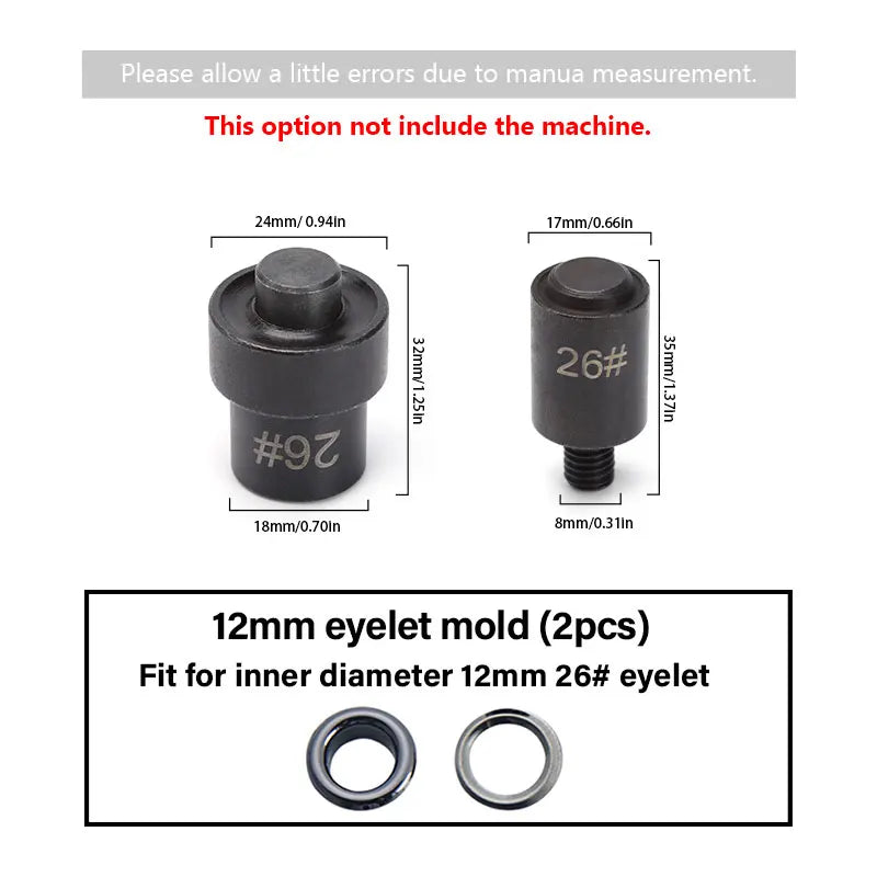 WUTA Manual Button Installation Tool for DIY Crafts Mute Punching Mushroom Rivets and Eyelets Hand Pressing Tool