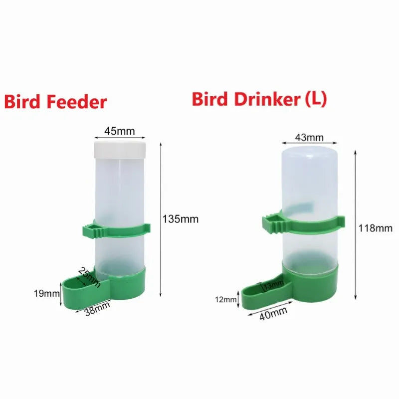 2PCS Bird Feeder Plastic Food Water Feeding Automatic Drinker Parrot Pet Parrot Drinking Cup Bowls Pet Bird Supplies Dispenser