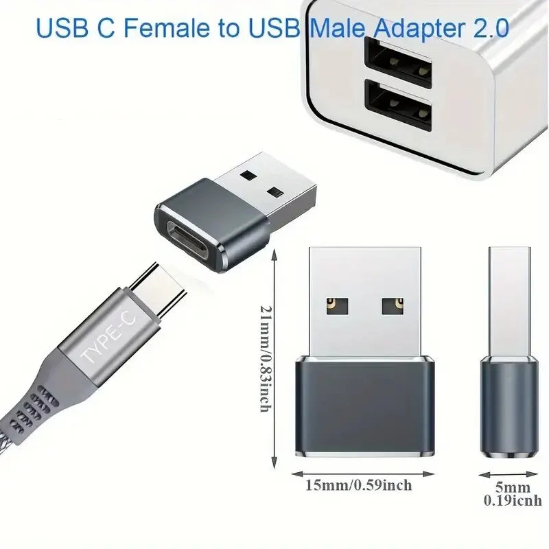 5 adaptadores USB C OTG de construcción metálica duradera, compatibilidad universal, incluidos iPhone, iPad, Samsung S23, IWatch, AirPods