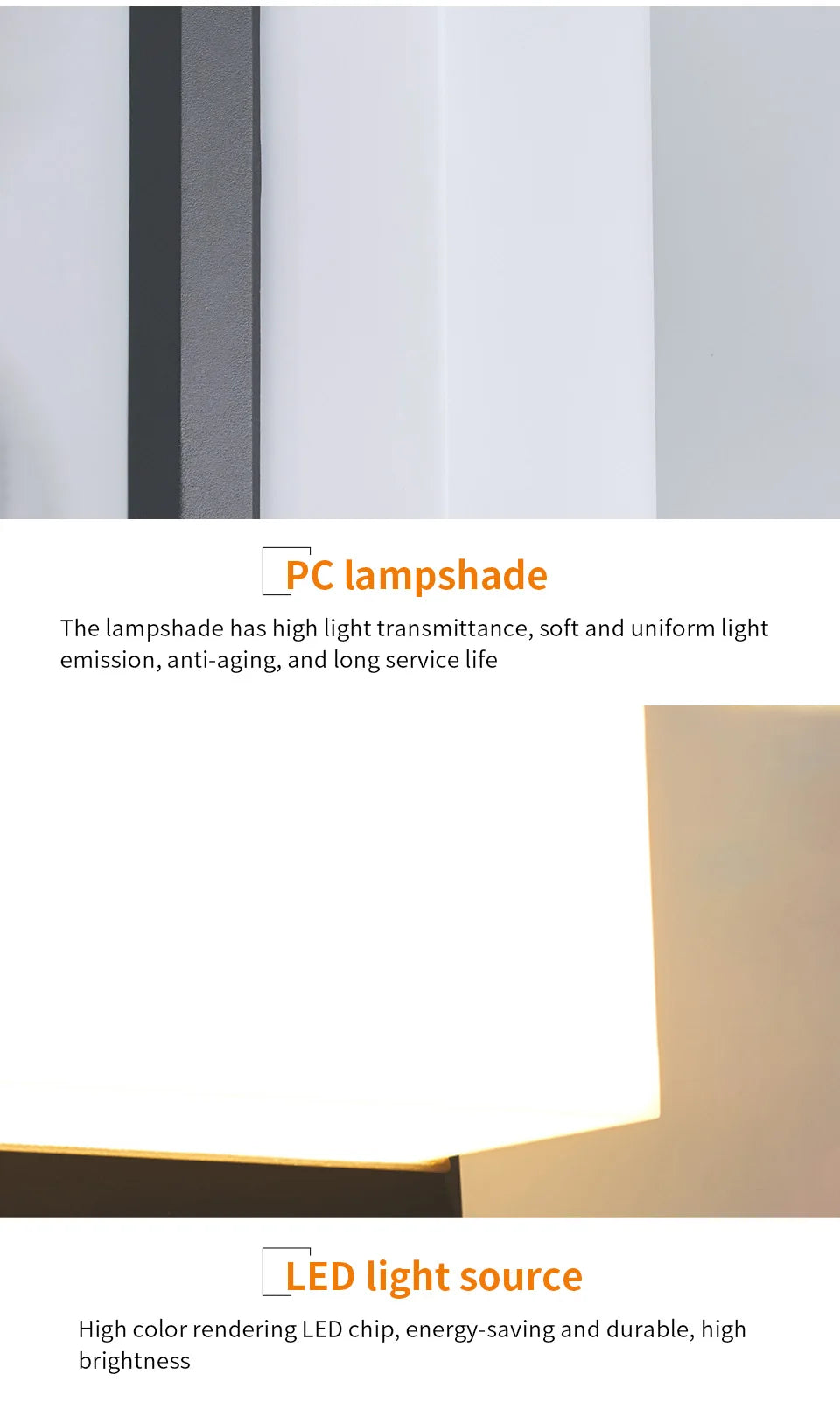 LED Outdoor Wall Light with PIR Motion Sensor Waterproof Modern Design for Balcony Porch and Garden