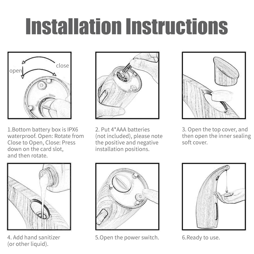 400mL Touchless Automatic Soap Dispenser with Infrared Sensor for Liquid Soap Gel Lotion and Shampoo