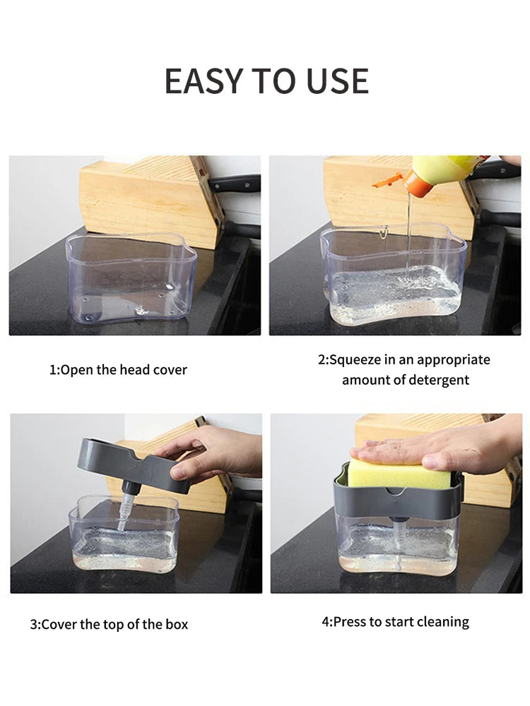 1PC PP Plastic Storage Box Dishwasher Soap Dispenser Press