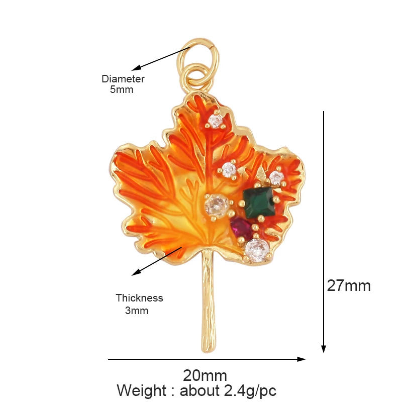 Sweet Colorful Sun Rose Flower Charm Pendant 18K Gold Necklace