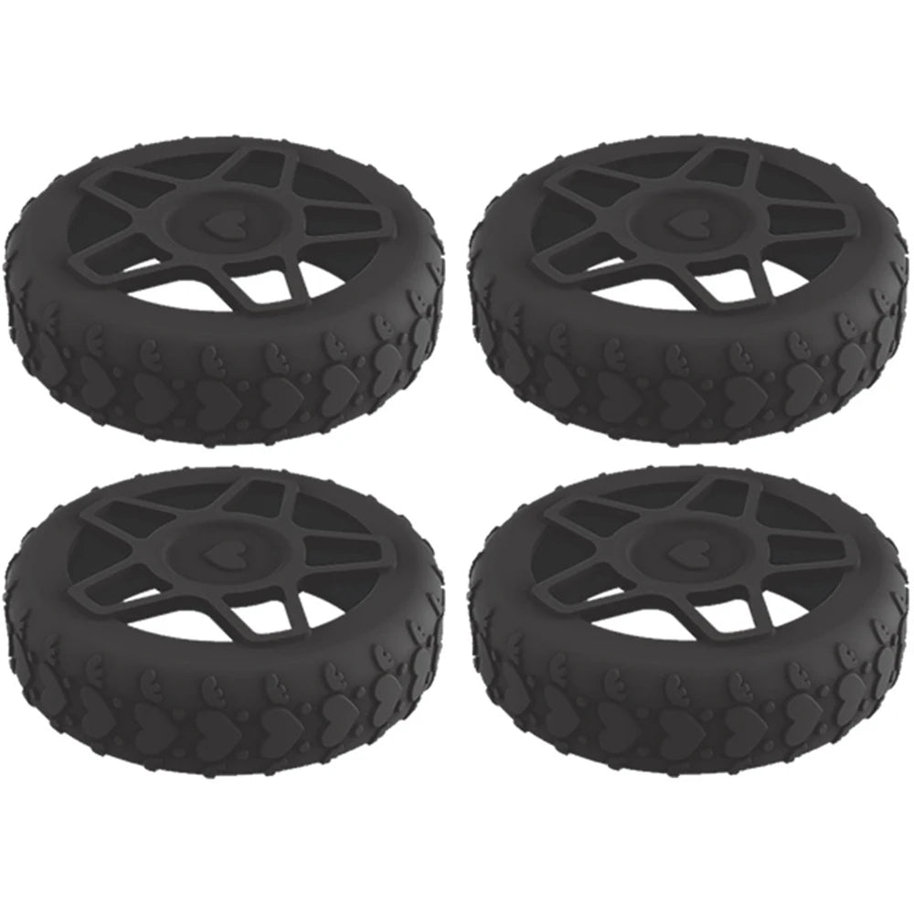 4PC Silicone Suitcase Wheel Protection Case for Quiet Travel
