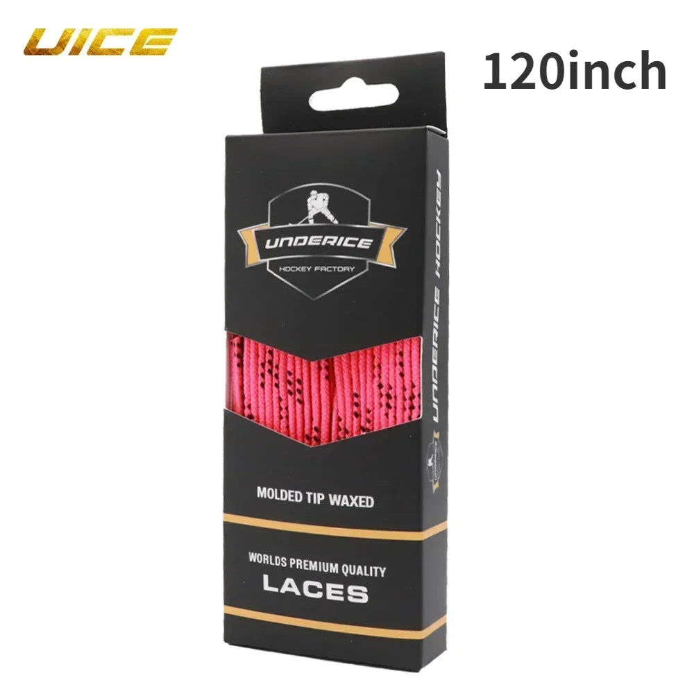 Ice Hockey Skate Laces 84-120inch Waxed Dual Layer Braid