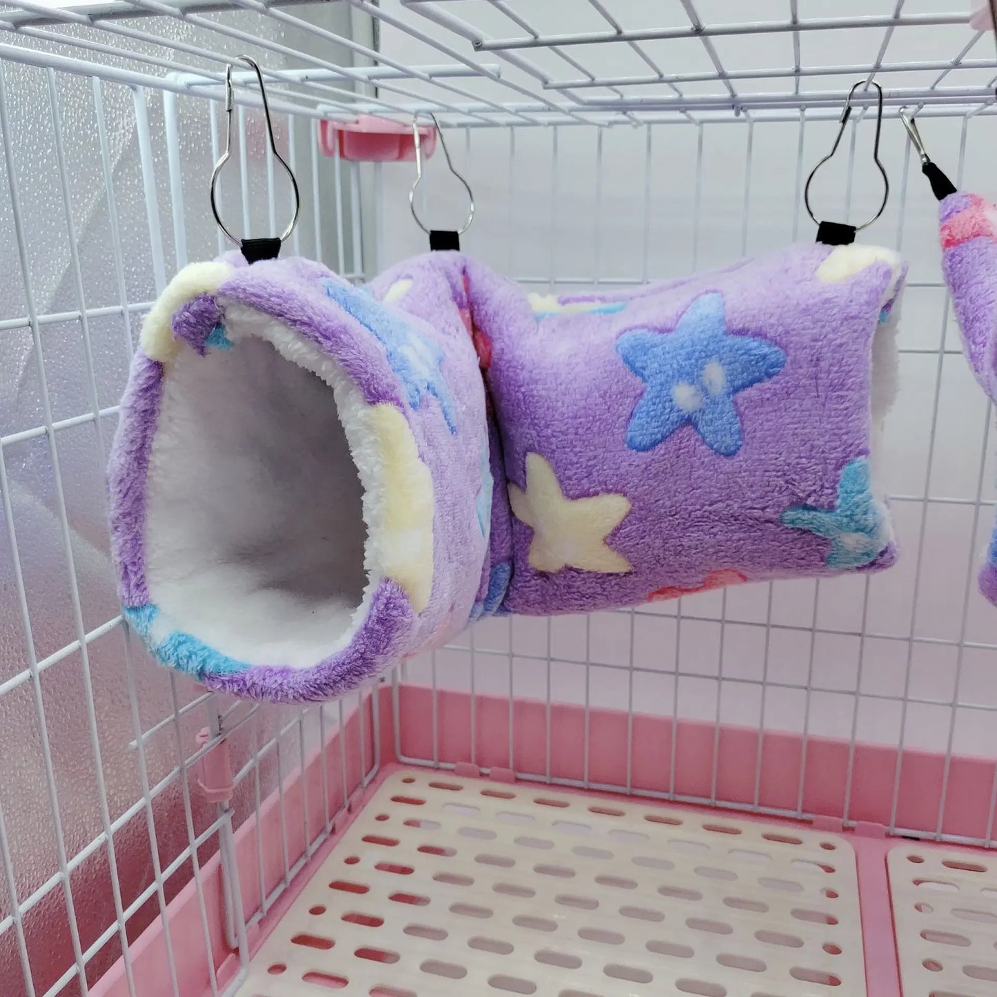 Plush Hamsters Playing Tunnels Heart Soft Cotton Winter Warm Nest for Ferret Guinea Pigs Squirrels Small Pet Toys Accessories