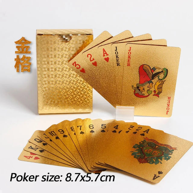 Black Gold Waterproof Plastic Playing Cards for Poker Games
