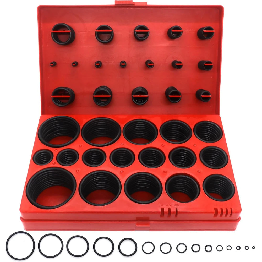 419PCS Universal O-Ring Assortment Set with 32 Sizes Nitrile Rubber Seals for Plumbing Automotive and Faucet Repairs
