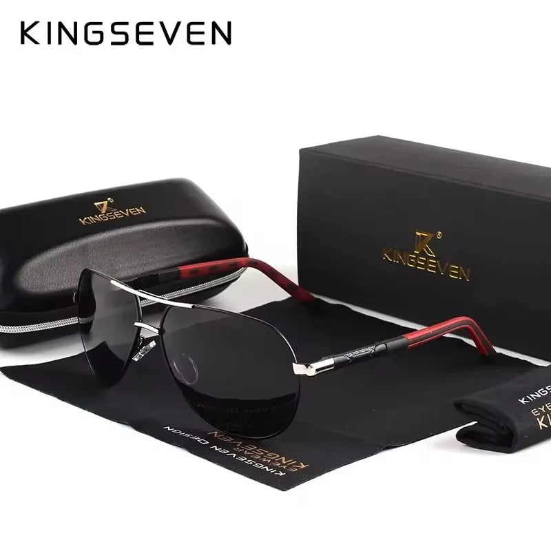 KINGSEVEN Classic Pilot Sunglasses Polarized UV400 Large Frame