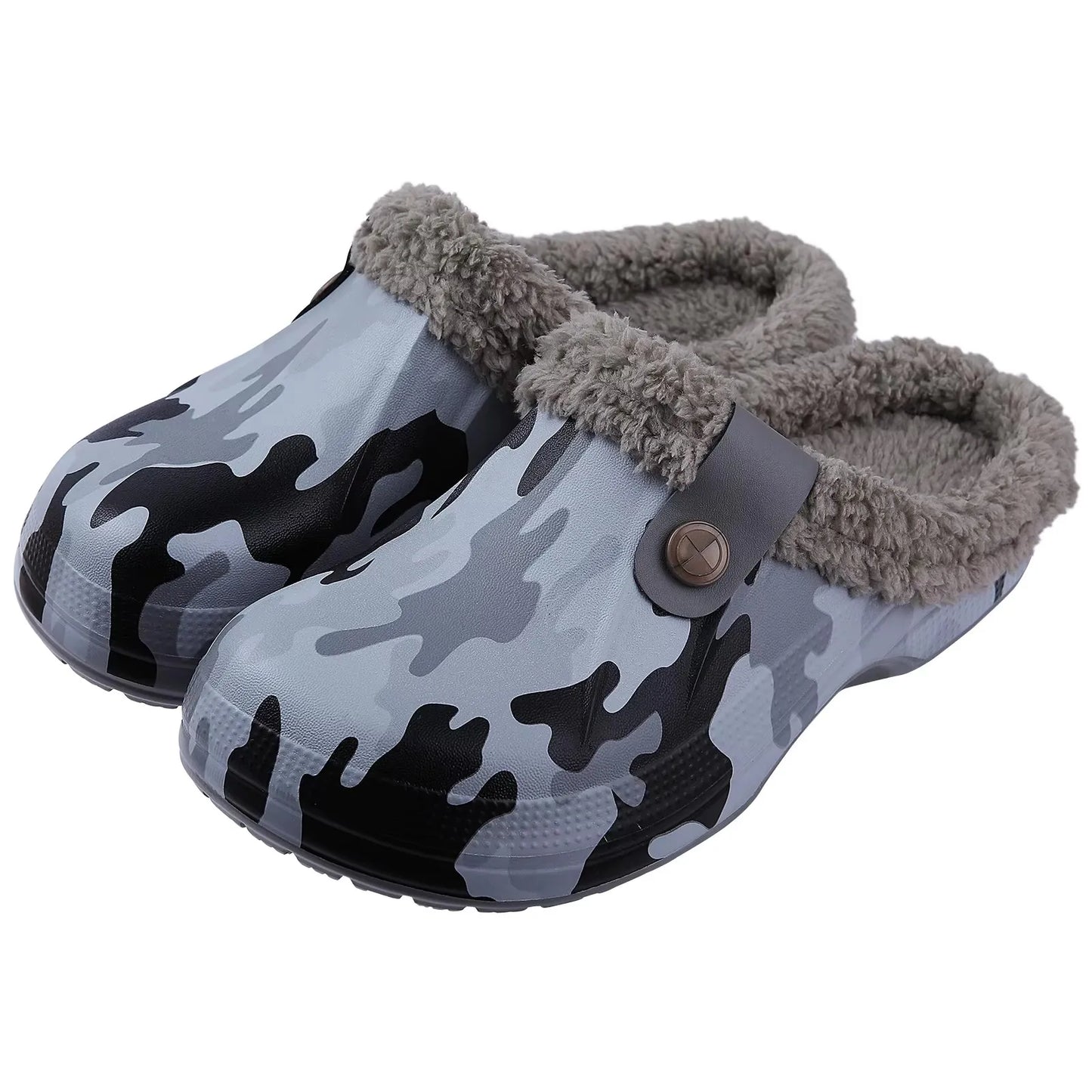 Crestar Women and Men Fur Lined Clogs Memory Foam Slippers