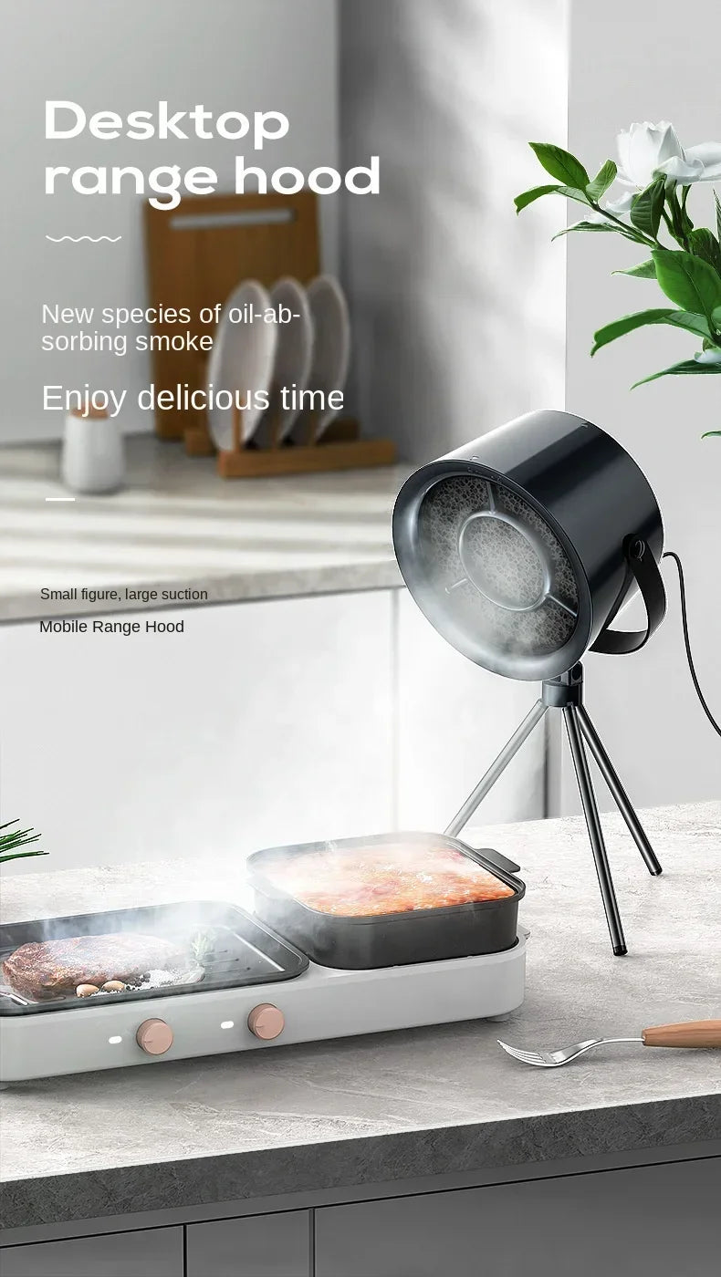 2024 New Portable Exhaust Fan Small Kitchen Hood Extractor USB Mini Suction Cooker Hood