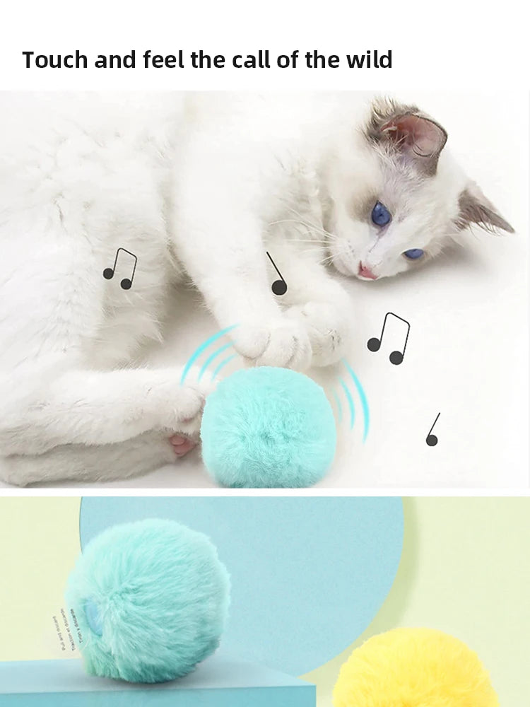 Smart Cat Toys Plush Electric Catnip Squeak Toy Ball