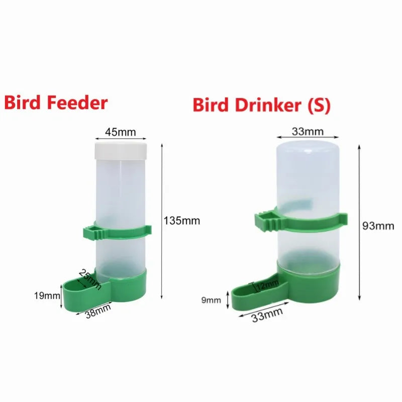 2PCS Bird Feeder Plastic Food Water Feeding Automatic Drinker Parrot Pet Parrot Drinking Cup Bowls Pet Bird Supplies Dispenser