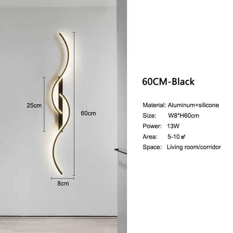 Indoor LED Wall Lights Modern Wall Sconces for Bedroom and Corridor Black Gold White Finish Stylish Indoor Lighting