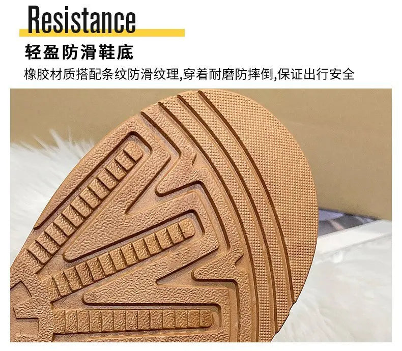 Women's Wool Slippers Warm Sheepskin Platform Shoes 2024