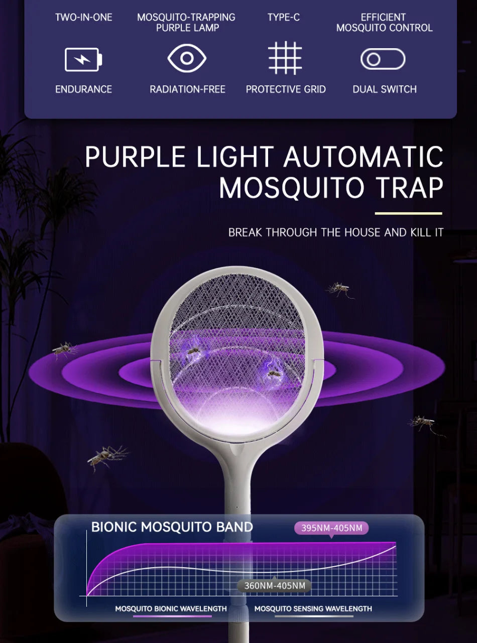 3500V 5in1 Mosquito Killer Lamp USB Rechargeable Bug Zapper
