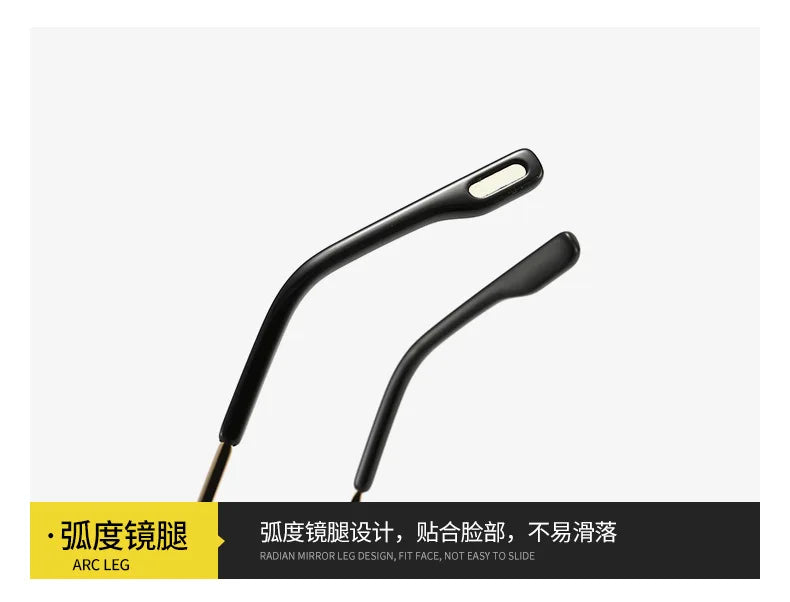 HBK Retro Rimless Small Sunglasses Gold Frame UV400 Eyewear