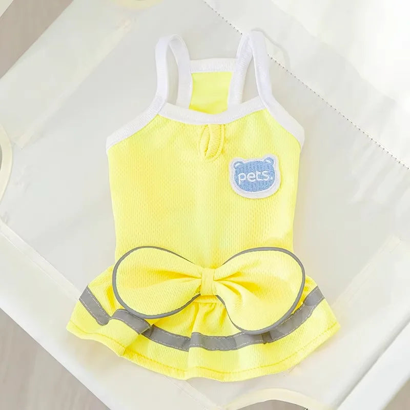 Fashion Bow Summer Pet Clothes Swimsuit Cat Transformation Outfit Swimming Cap Dog Skirt Bikini Dog Vest Swimsuit Puppy Clothing