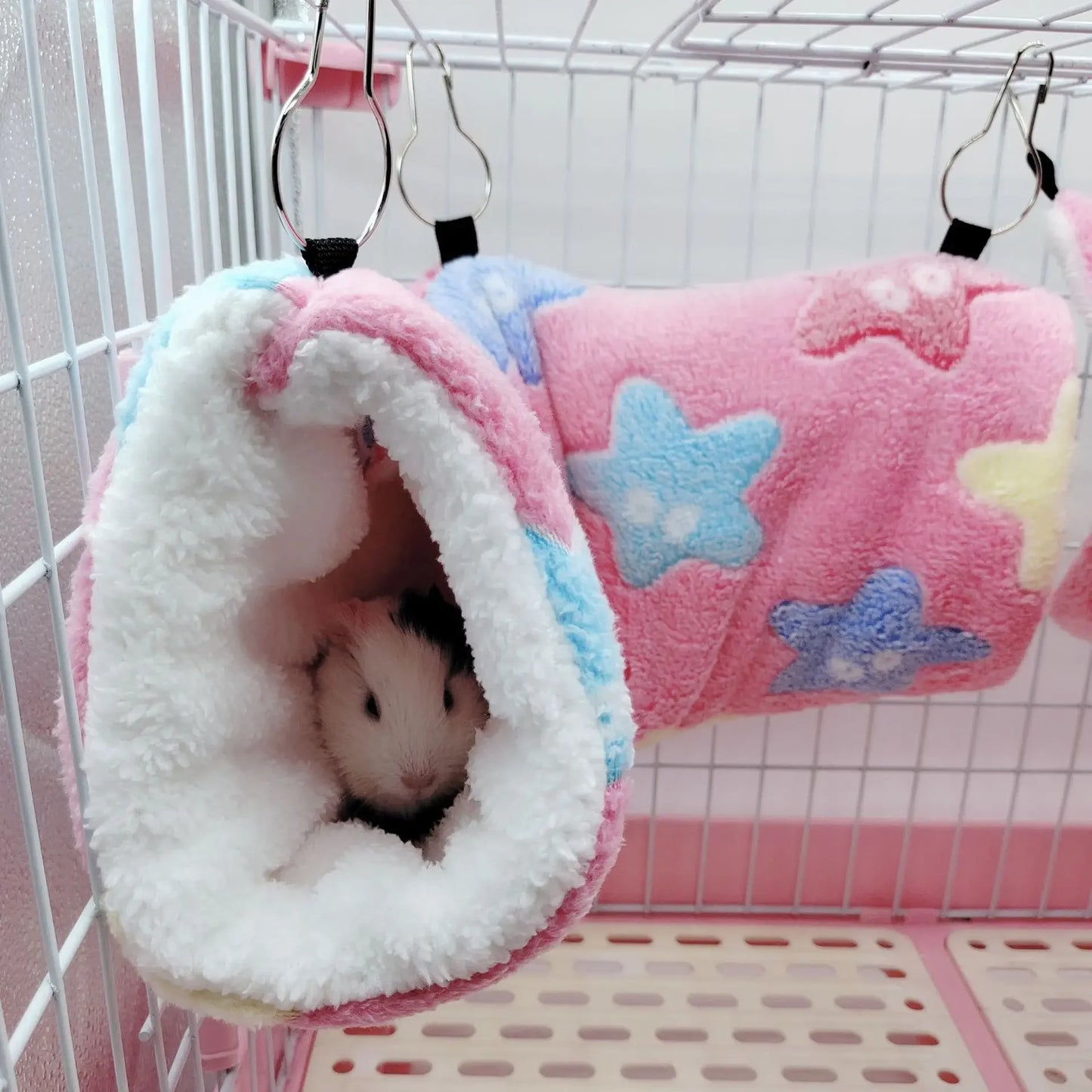 Plush Hamsters Playing Tunnels Heart Soft Cotton Winter Warm Nest for Ferret Guinea Pigs Squirrels Small Pet Toys Accessories