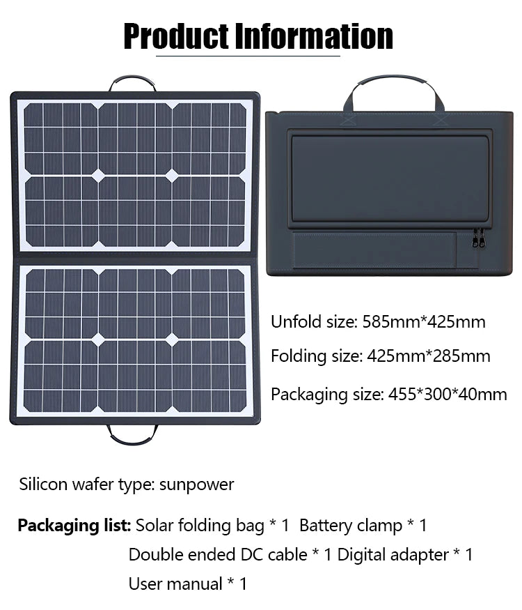 1000W Portable Foldable Solar Panel Kit Complete Solar Power Station 18V Generator Charger for Outdoor Camping Car Boat