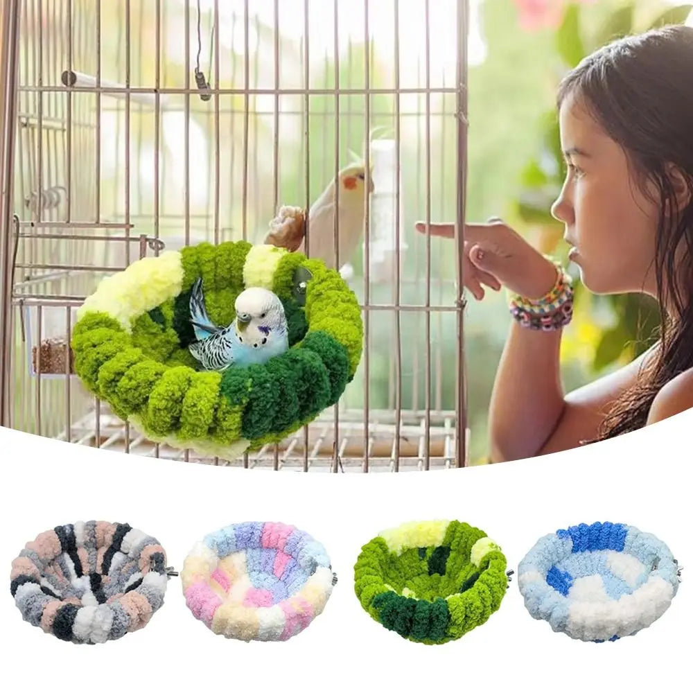 Parakeet Nest Cockatiel Bed Bird Nest Winter Sleeping Bed Plush Warm Bird Beds Comfortable Winter Warmer Pet House Warm Hut Tent