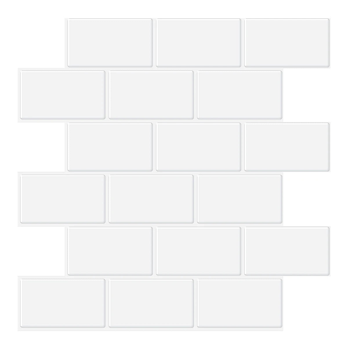 Big Size 12x12 Inch 3D Subway Wall Tile Stickers Waterproof Vinyl Wallpaper 10 Sheets