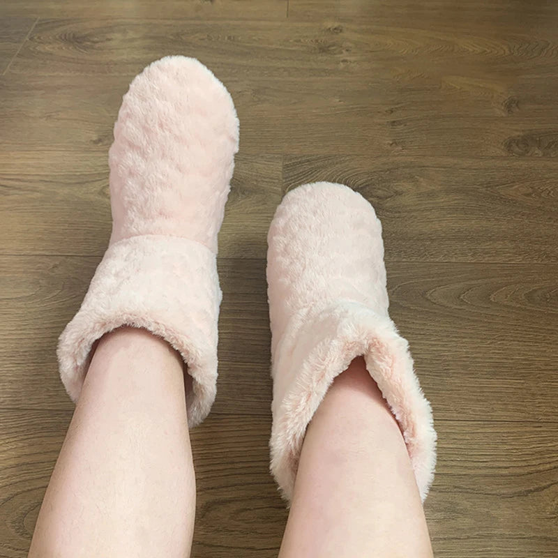 Winter Adult Men And Women Thick Warm Floor Shoes Plush Slippers