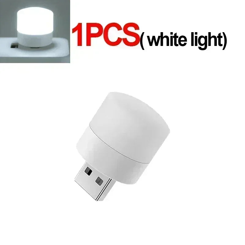 1-20Pcs Mini USB Night Light Warm White Eye Protection LED Lamp