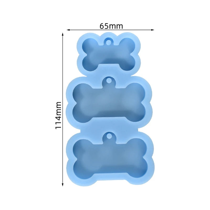 Dog Tag Bone Shaped Keychain Mold for DIY Resin Jewelry