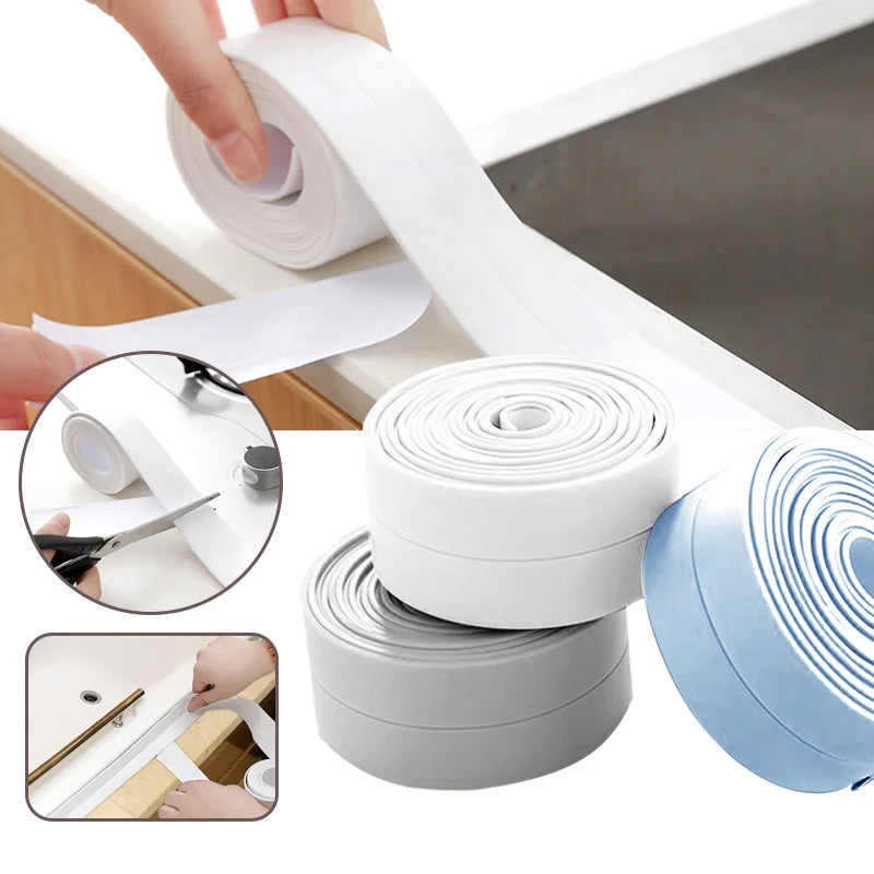 Shower Bath Sealing Tape Strips PVC Self Adhesive Waterproof