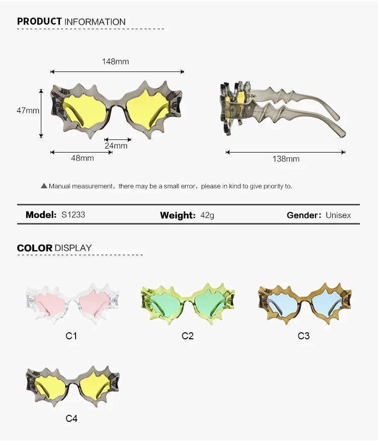 New Y2K Punk Cat Eye Sunglasses for Men and Women Retro Fashion