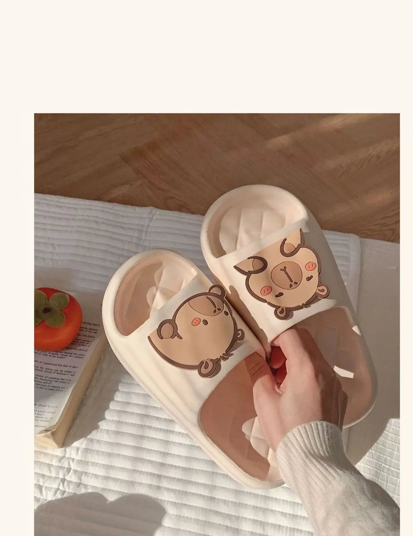 Capybara Slipper Women Cute Cloud Sandals Summer Flip Flops