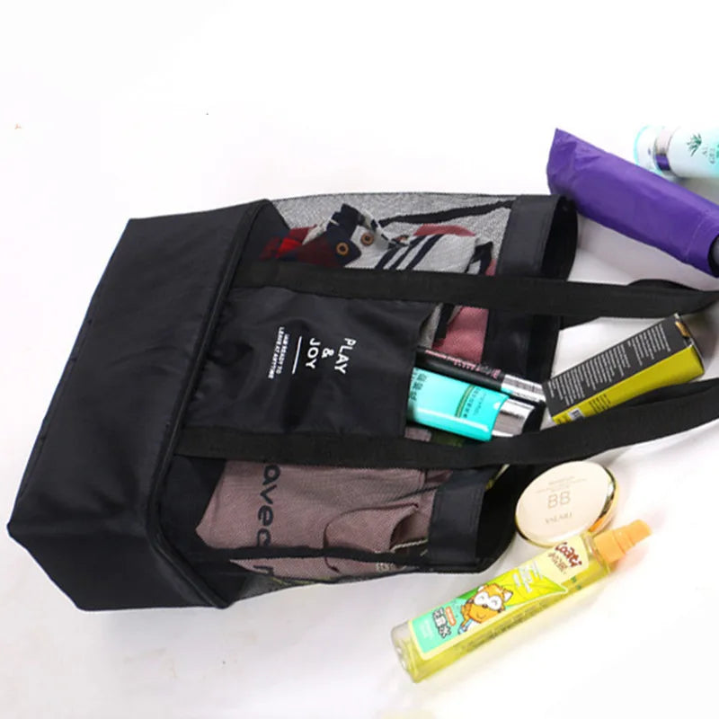 Beach & Picnic Mesh Cooler Bag – Transparent Double-Layer Insulated Tote for Women, Travel & Swim Gear