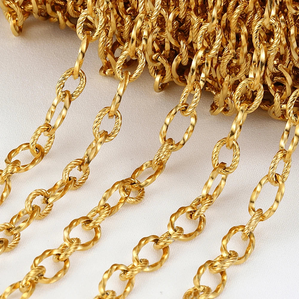 1Meter Gold Stainless Steel Chain Multi Styles for DIY Jewelry