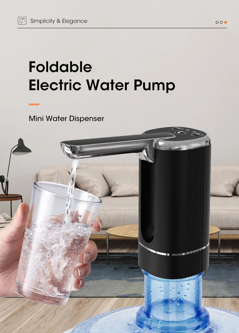 HOMEFISH Foldable Water Bottle Pump β Automatic Electric Dispenser for Home Use