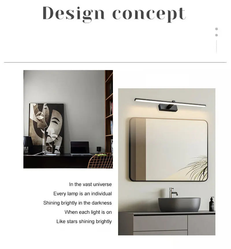 Nordic LED Wall Lamps for Bathroom and Stairs Aluminum Sconce Lighting Fixtures for Makeup and Home Decor