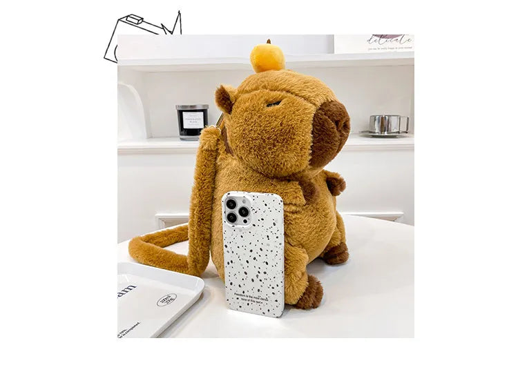Capybara Plush Backpack Kawaii Mini Knapsack Bag for Kids