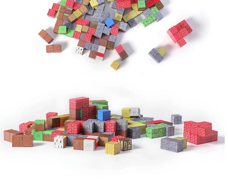 My World DIY Magnetic Building Blocks Set for Kids - Montessori 3D Pixel Bricks Constructor Toys - Creative Educational Christmas Gift