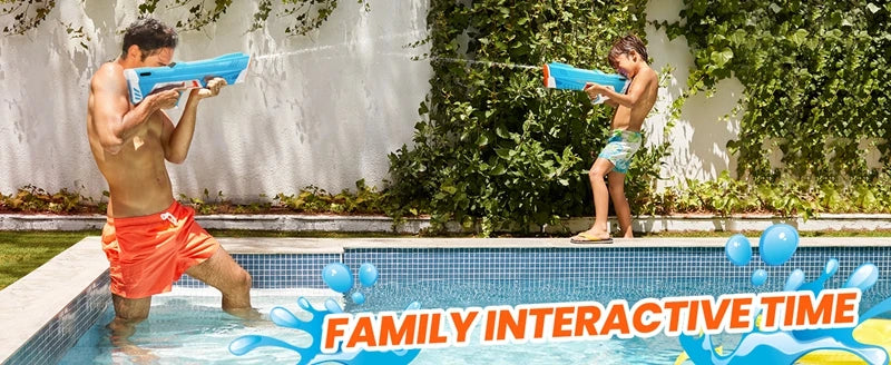 Full Automatic Electric Water Gun 43cm Portable Summer Toy for Kids and Adults Outdoor Water Battles