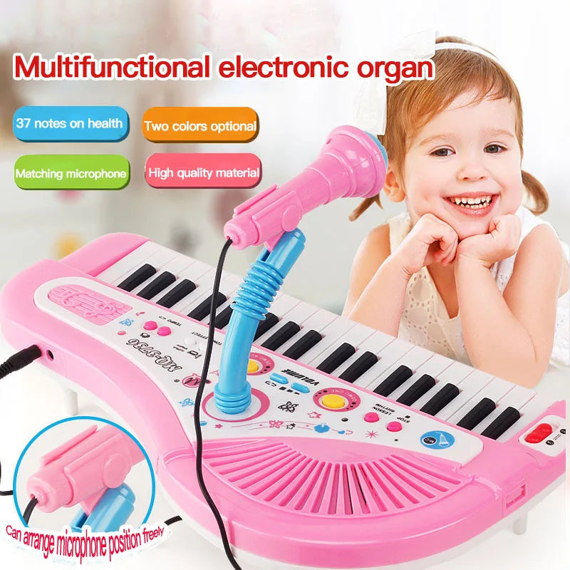 37 Keys Kids Electronic Piano Keyboard with Microphone Educational Musical Instrument for Boys and Girls